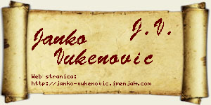 Janko Vukenović vizit kartica
